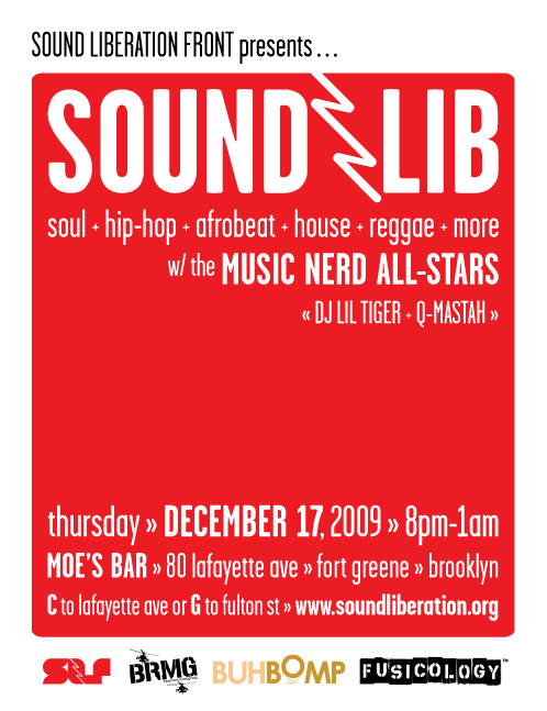 SoundLib :: 12/17 THU @ Moe's :: Fort Greene, Brooklyn